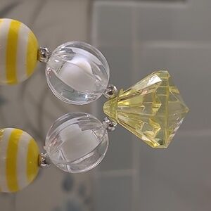 Vintage Yellow and White Beaded Necklace